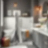 Elegant black and white boho bath towel displayed in a modern bathroom setting