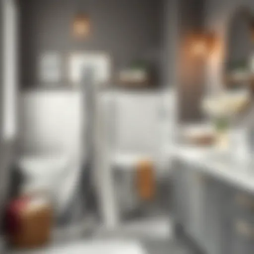 Stylish Boho Towel in a Chic Bathroom Elegant black and white boho bath towel displayed in a modern bathroom setting