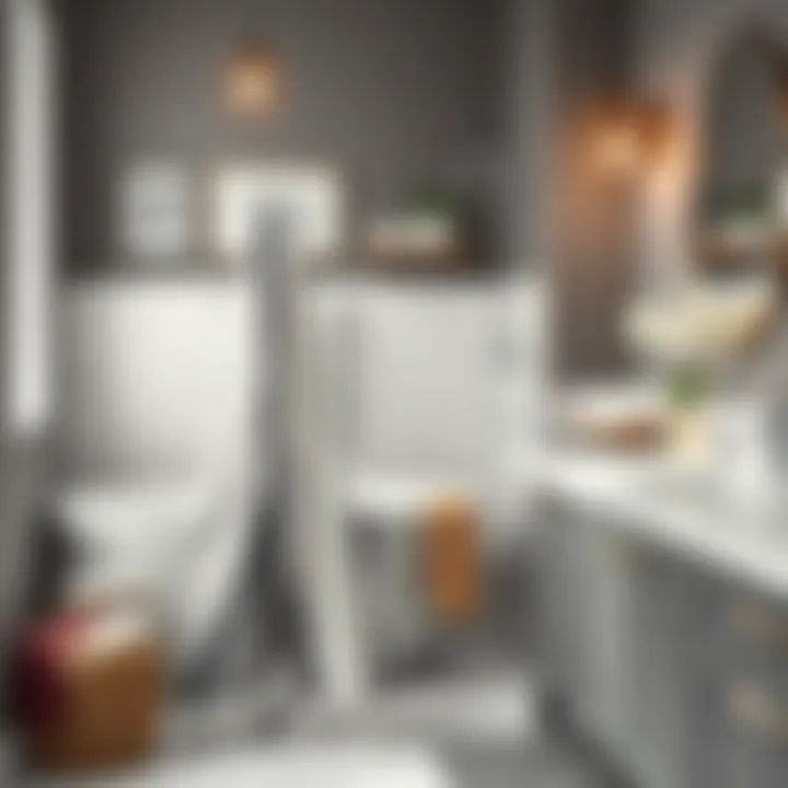 Stylish Boho Towel in a Chic Bathroom Elegant black and white boho bath towel displayed in a modern bathroom setting