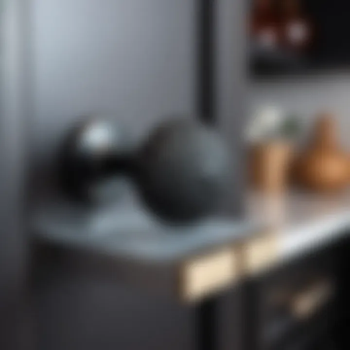 Textured Black Cabinet Knob: Artistry in Design Close-up of textured black cabinet knob highlighting craftsmanship