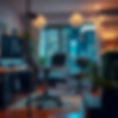 Stylish Home Office with Ergonomic Chair Home office setup featuring stylish office seating