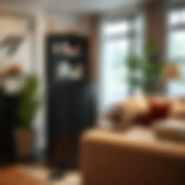 Integrating Trash Can into Decor Black metal trash can integrated into contemporary living space