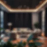 Elegant living room with blackout drapes enhancing the ambiance