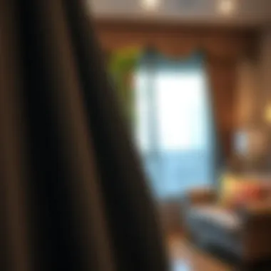 Close-up of luxurious fabric used for blackout drapes