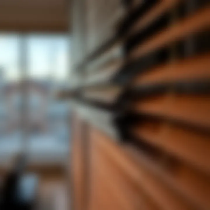 Detailed view of California blinds installation