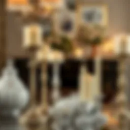 Elegant candlestick arrangement with pillar candles