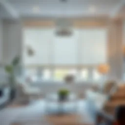 Elegant installation of cordless roller shades in a contemporary living space