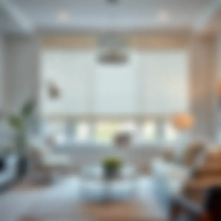 Elegant Cordless Roller Shades Installation Elegant installation of cordless roller shades in a contemporary living space