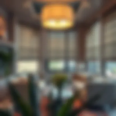 Stylish Interior with Cordless Roller Shades Stylish interior featuring cordless roller shades to enhance the aesthetic