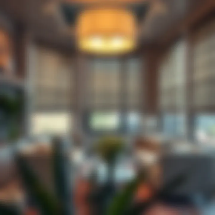 Stylish Interior with Cordless Roller Shades Stylish interior featuring cordless roller shades to enhance the aesthetic