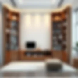 Elegant wooden corner bookcase set showcasing modern design