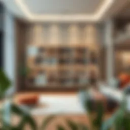 Innovative cube storage design in a modern interior