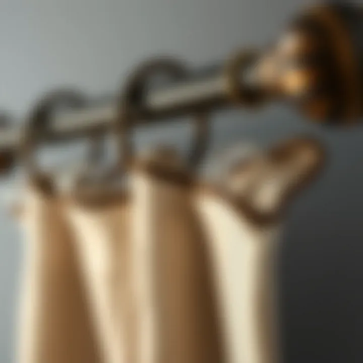 Unique Materials for Curtain Rods Close-up view of unique materials used in curtain rod construction