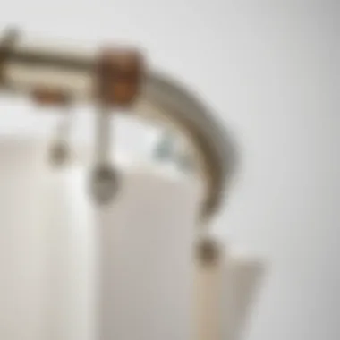 Stylish Materials of Curved Tension Shower Curtain Rod Close-up of a stylish curved tension shower curtain rod showcasing materials
