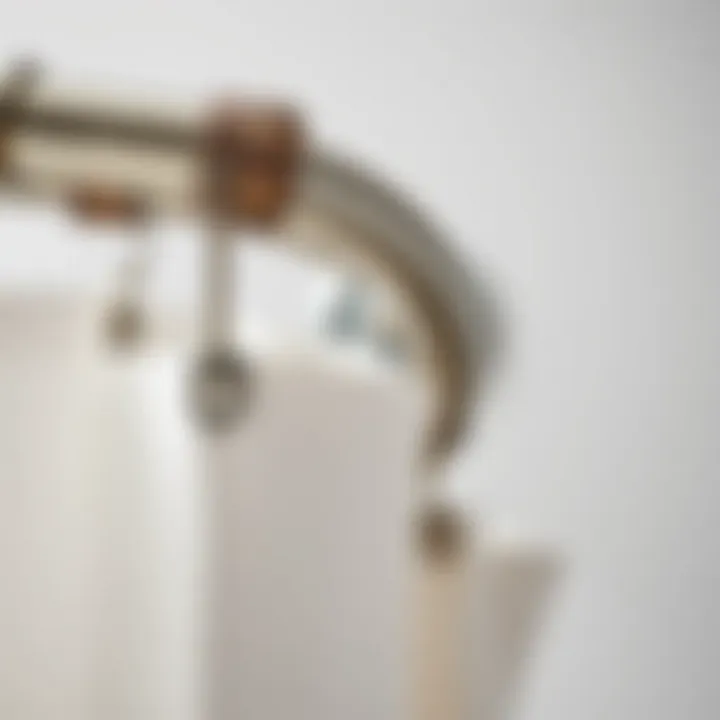 Stylish Materials of Curved Tension Shower Curtain Rod Close-up of a stylish curved tension shower curtain rod showcasing materials