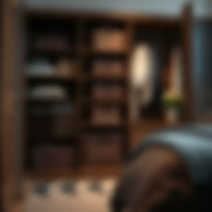 Organizational Benefits of Dark Brown Storage Bins Organized dark brown storage bins in a stylish bedroom closet