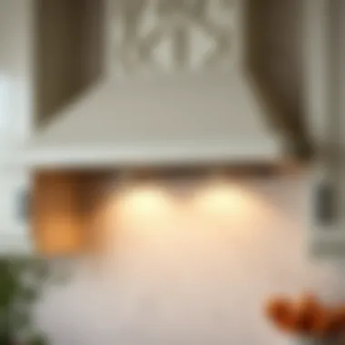 Close-up of the intricate design of a stylish range hood