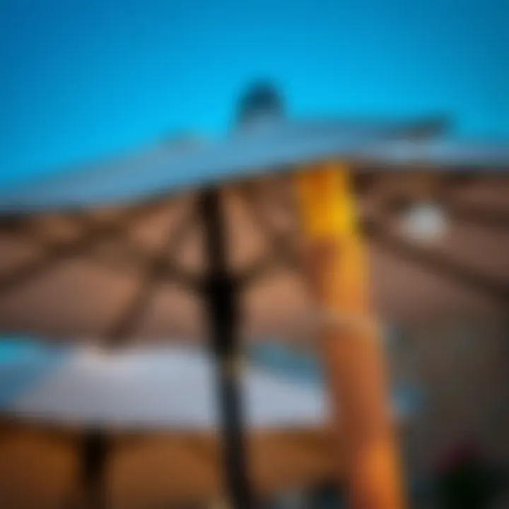 Close-up of umbrella materials showcasing durability and craftsmanship