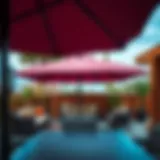 Vibrant Outdoor Setting with Heavy-Duty Umbrella Stunning large heavy-duty umbrella in a vibrant outdoor setting
