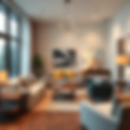 Stylish living room with discount furniture