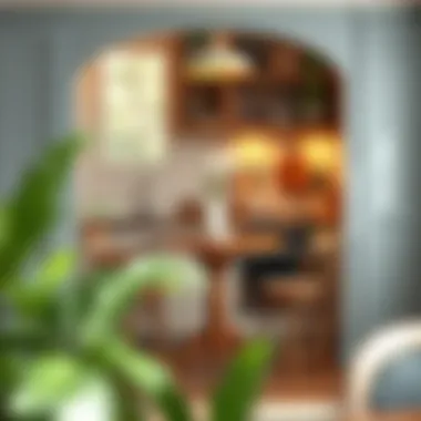 Drop Leaf Table in a Small Kitchen Space Charming drop leaf table integrated into a small kitchen space