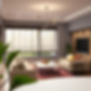 Elegant battery-operated electric blinds in a modern living room