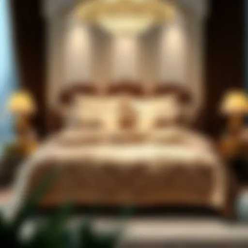 Luxurious silk bed set featuring intricate design patterns