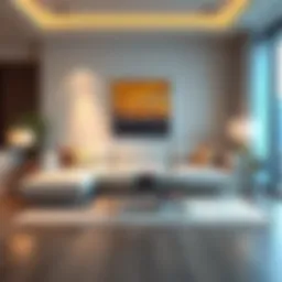 Luxurious 5-foot couch in a contemporary living room setting