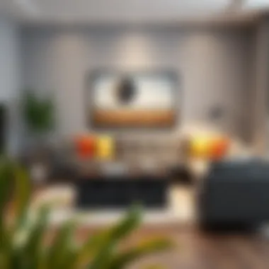 Stylish eleven by eleven cube storage bins arranged in a modern living room setting.