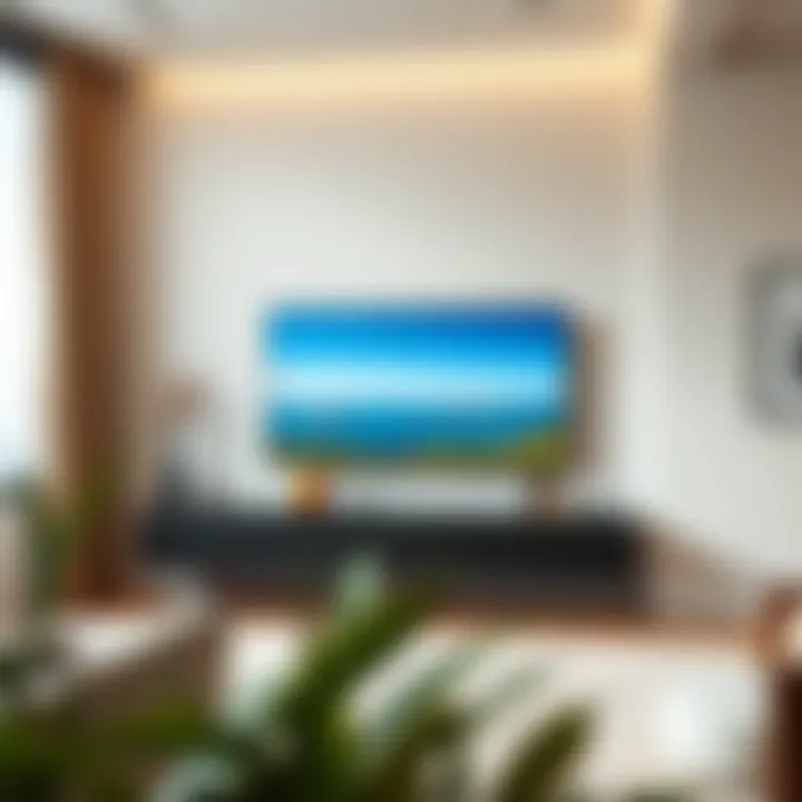 Minimalist floating TV center in a contemporary decor