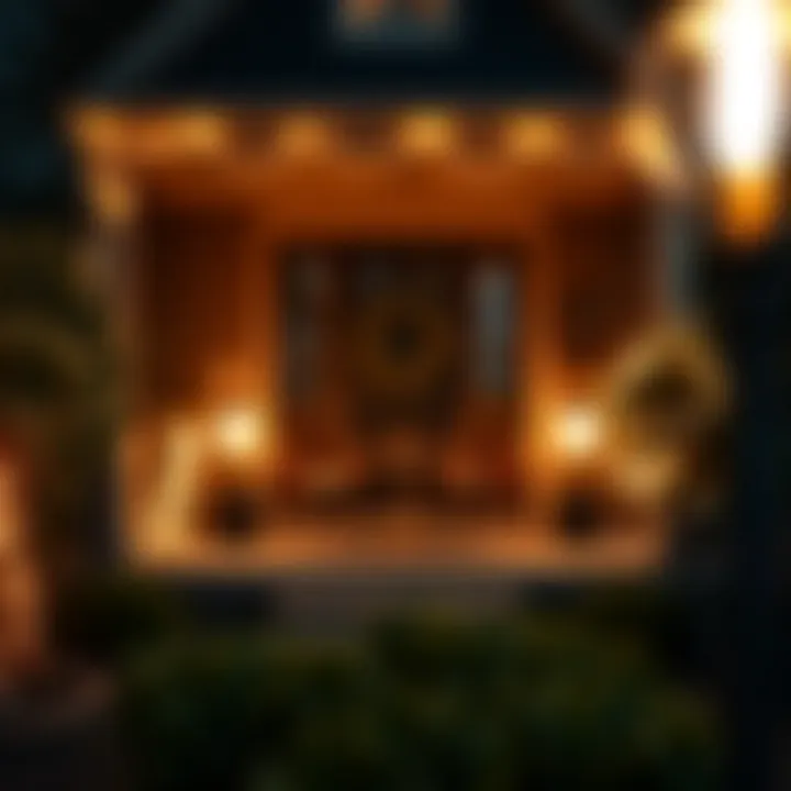 Inviting LED Lights on Front Porch Bright decorative LEDs creating a welcoming atmosphere