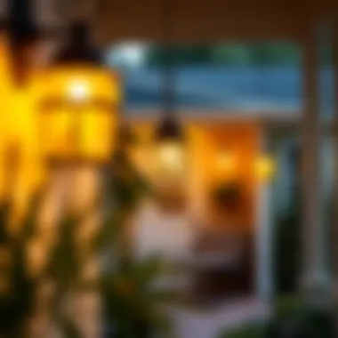 Warm Glow of Vintage Sconces Vintage sconces illuminating a cozy porch