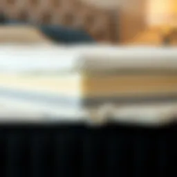 Close-up view of foam layers in a mattress showcasing their structure
