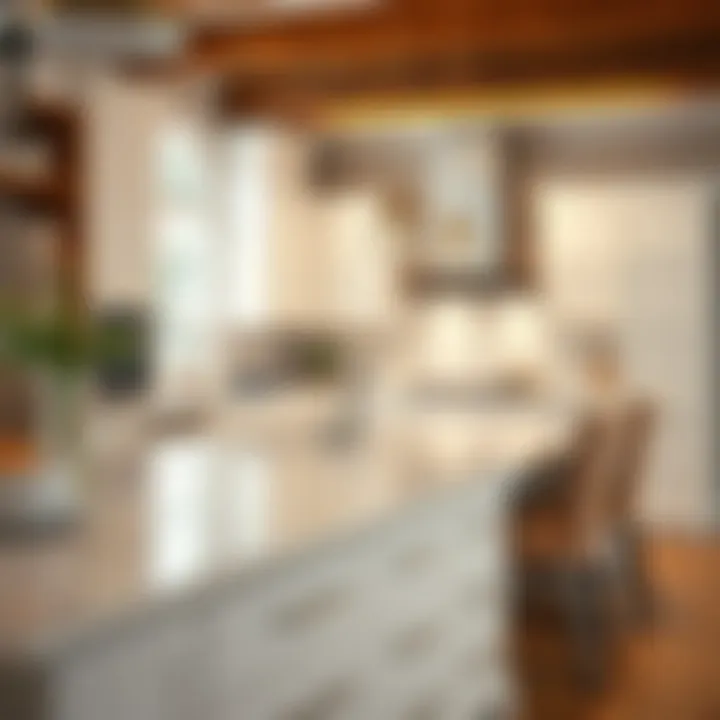 Material Choices for a White Kitchen Island Close-up of material choices for a white kitchen island