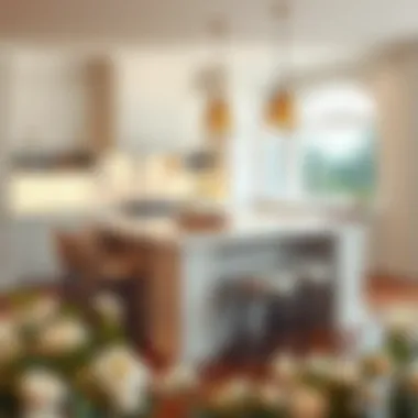 Stylish White Kitchen Island with Seating Elegantly designed white kitchen island with integrated seating