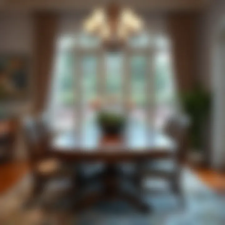 Beautiful wooden dining table set in a cozy dining area