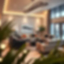 Elegant living room showcasing modern furniture arrangement