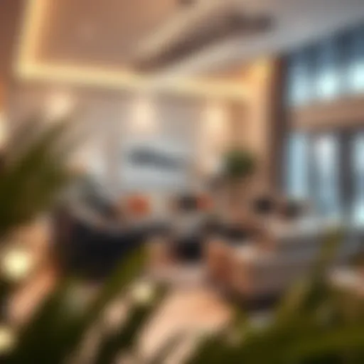 Elegant living room showcasing modern furniture arrangement
