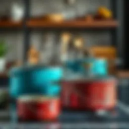Elegant granite cookware set showcasing vibrant colors