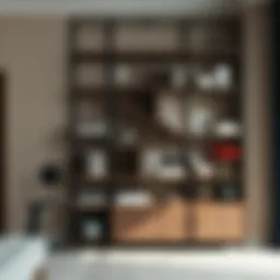 Elegant heavy metal shelving unit featuring intricate design.