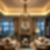 Elegant 5-light chandelier illuminating a luxurious living space