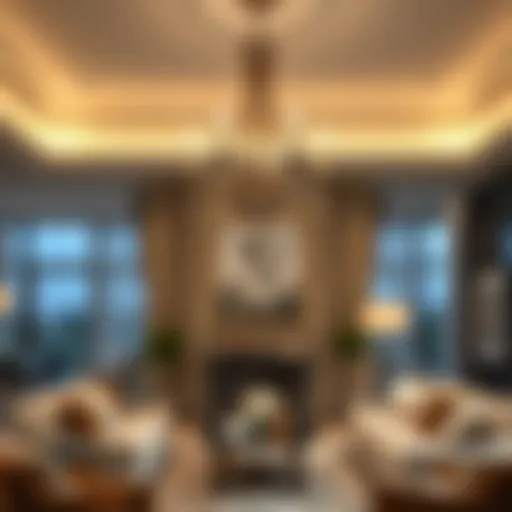 Elegant 5-light chandelier illuminating a luxurious living space