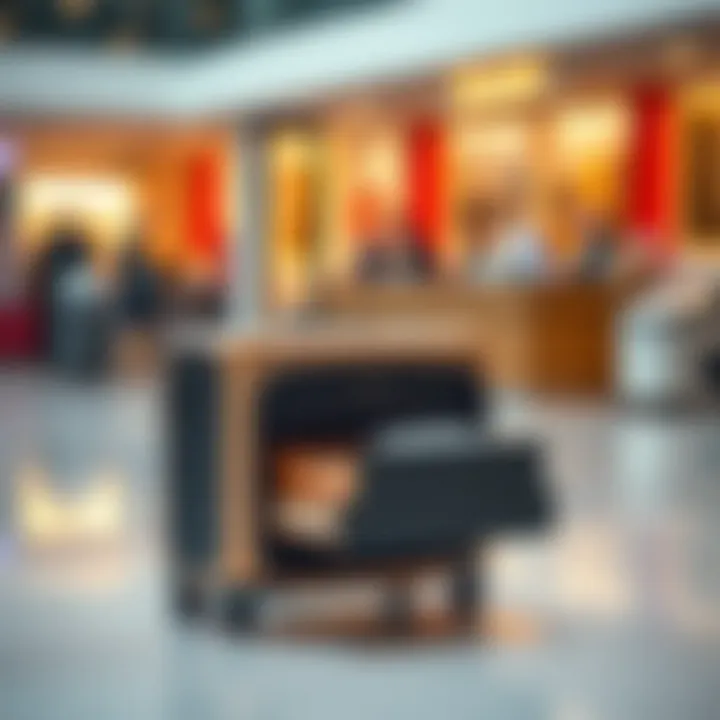 Stylish suitcase showcasing customizable drawer designs