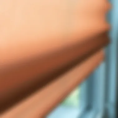 Close-up of modern invisible shades showcasing unique fabric texture and design.