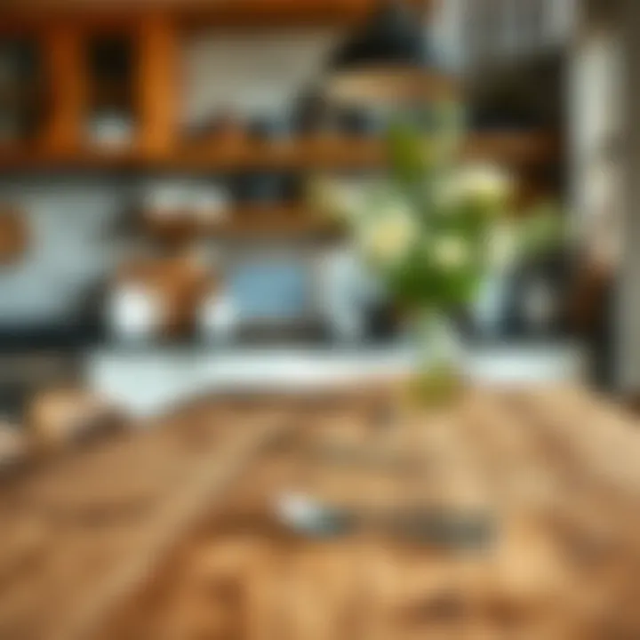 Charming Rustic Kitchen Table Close-up of a rustic wooden kitchen table