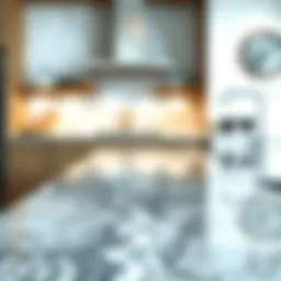 Stylish laminate countertop showcasing unique patterns and textures