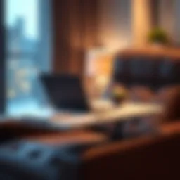 Stylish laptop tray designed for recliner chairs showcasing modern aesthetics