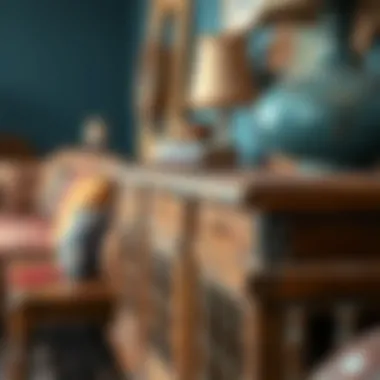 Craftsmanship in Detail: Decorative Wooden Furniture A close-up of decorative wooden furniture that embodies local craftsmanship.