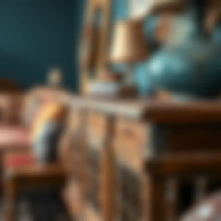 Craftsmanship in Detail: Decorative Wooden Furniture A close-up of decorative wooden furniture that embodies local craftsmanship.