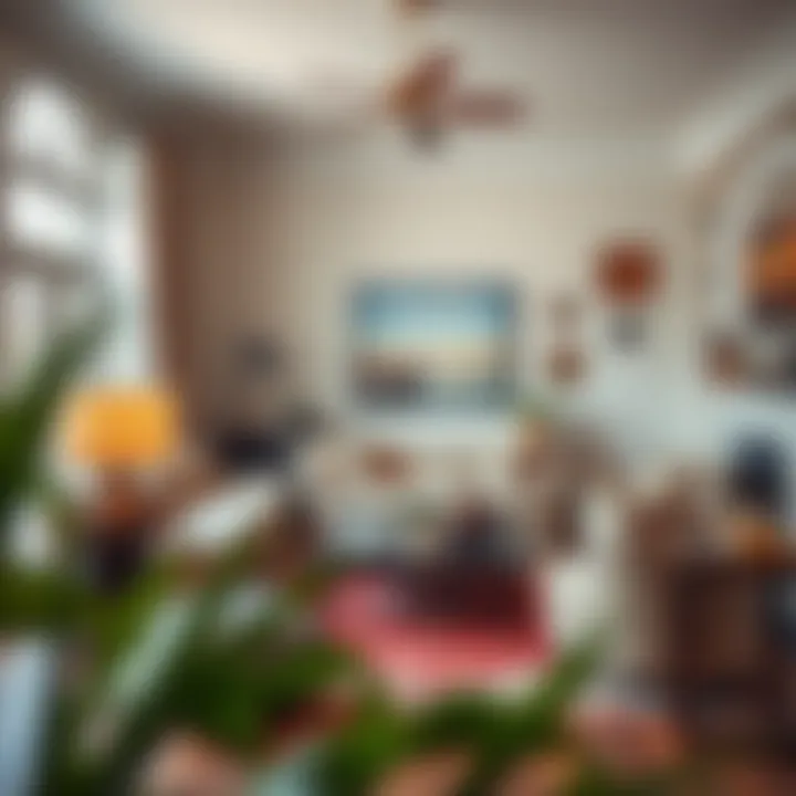 Eclectic Ambiance: A Cozy Living Room A cozy living room adorned with eclectic decor reflecting regional styles.